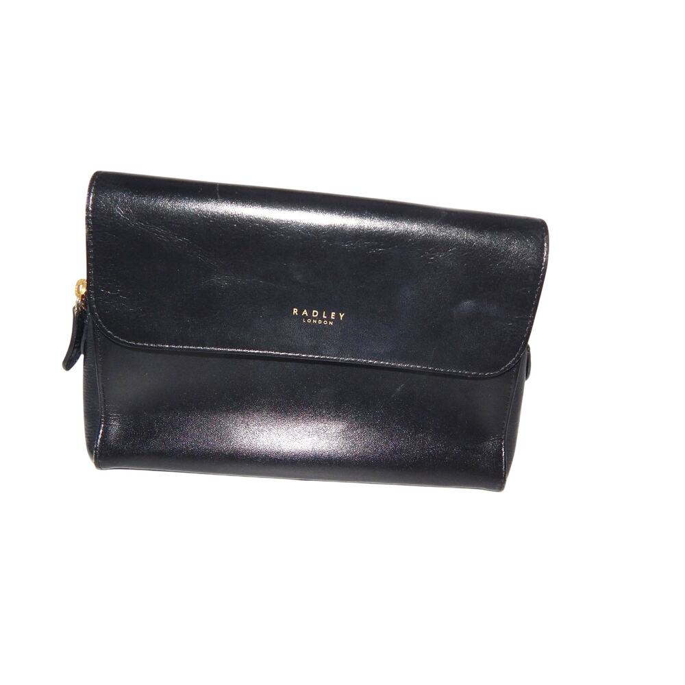Radley London Black Leather Clutch Handbag Can be Worn As Belt Bag